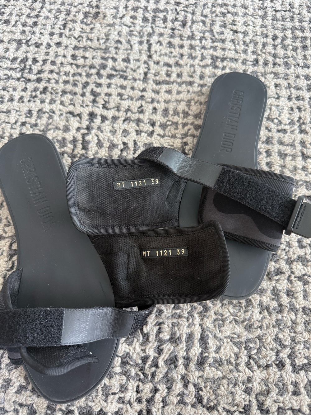 Dior Black Flat Sandals - Picture 7 of 8